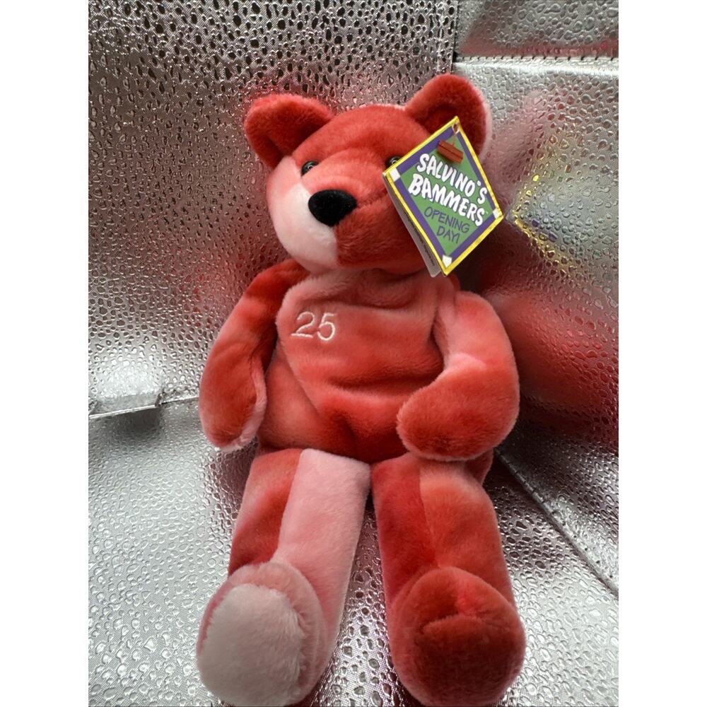 Salvino’s Bamm Beano’s Mark McGwire #25 Denver July 4 Red Plush Bear w/ Tag